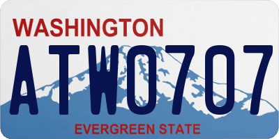 WA license plate ATW0707