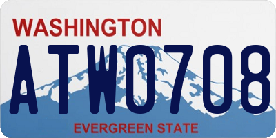 WA license plate ATW0708