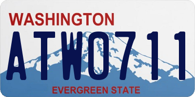 WA license plate ATW0711