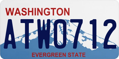 WA license plate ATW0712