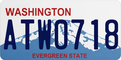 WA license plate ATW0718