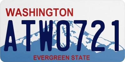 WA license plate ATW0721