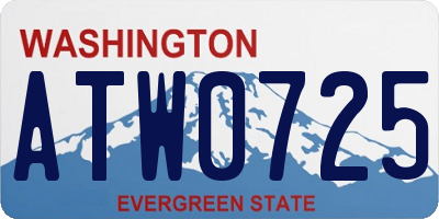 WA license plate ATW0725