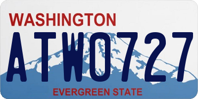 WA license plate ATW0727
