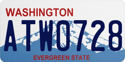 WA license plate ATW0728