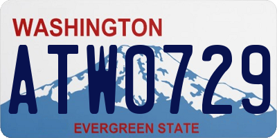 WA license plate ATW0729