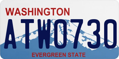 WA license plate ATW0730