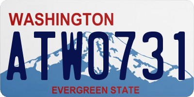 WA license plate ATW0731