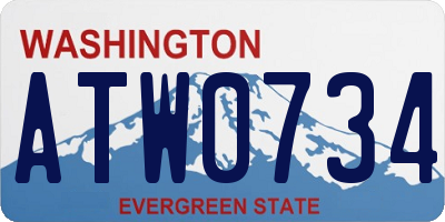 WA license plate ATW0734