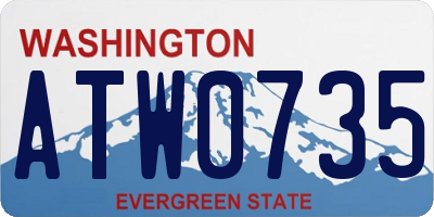 WA license plate ATW0735
