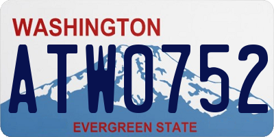 WA license plate ATW0752