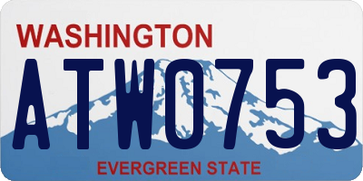 WA license plate ATW0753