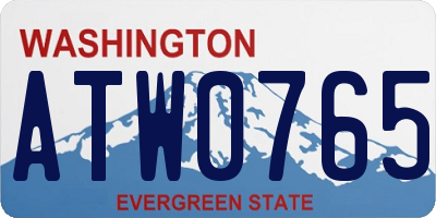 WA license plate ATW0765