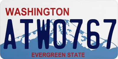 WA license plate ATW0767