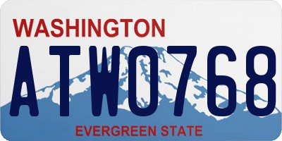 WA license plate ATW0768