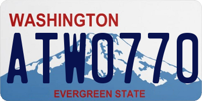 WA license plate ATW0770