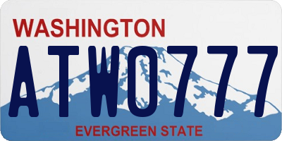 WA license plate ATW0777