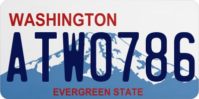 WA license plate ATW0786