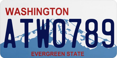 WA license plate ATW0789