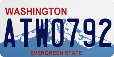 WA license plate ATW0792