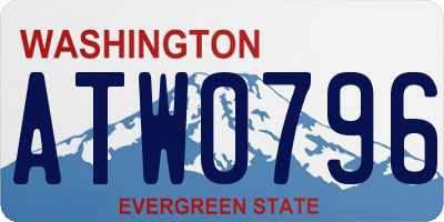 WA license plate ATW0796