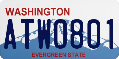 WA license plate ATW0801