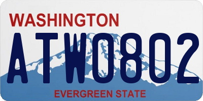 WA license plate ATW0802