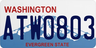 WA license plate ATW0803
