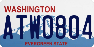 WA license plate ATW0804