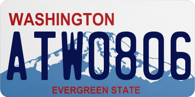 WA license plate ATW0806