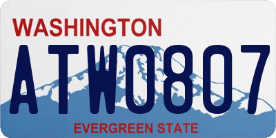WA license plate ATW0807