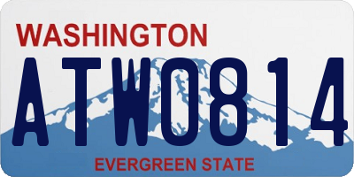 WA license plate ATW0814