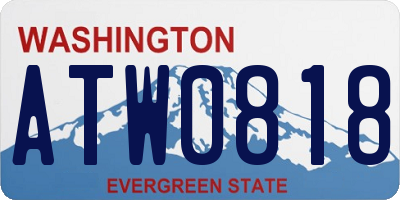 WA license plate ATW0818