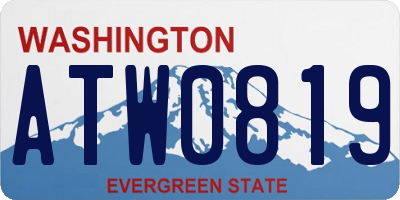 WA license plate ATW0819