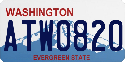 WA license plate ATW0820
