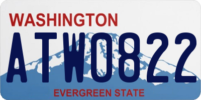 WA license plate ATW0822