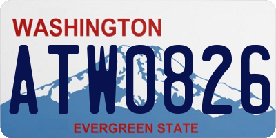 WA license plate ATW0826