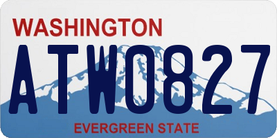 WA license plate ATW0827