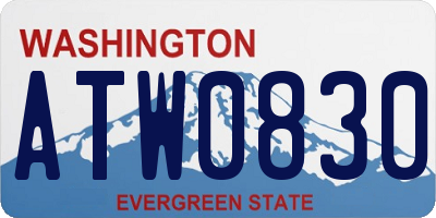 WA license plate ATW0830
