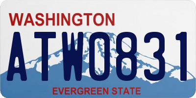 WA license plate ATW0831