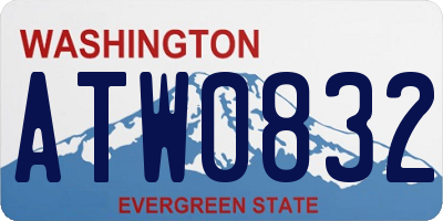 WA license plate ATW0832