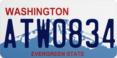 WA license plate ATW0834