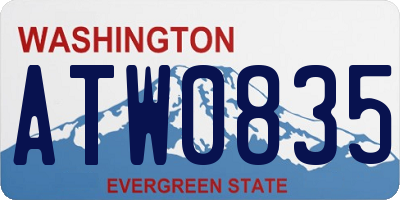 WA license plate ATW0835