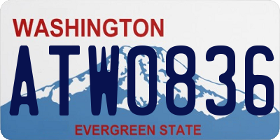 WA license plate ATW0836