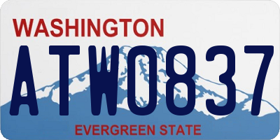 WA license plate ATW0837