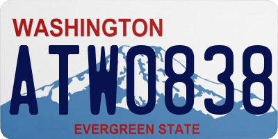 WA license plate ATW0838