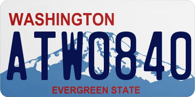 WA license plate ATW0840