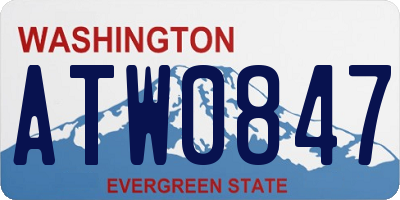 WA license plate ATW0847