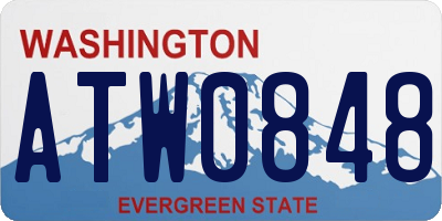 WA license plate ATW0848