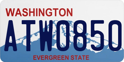 WA license plate ATW0850